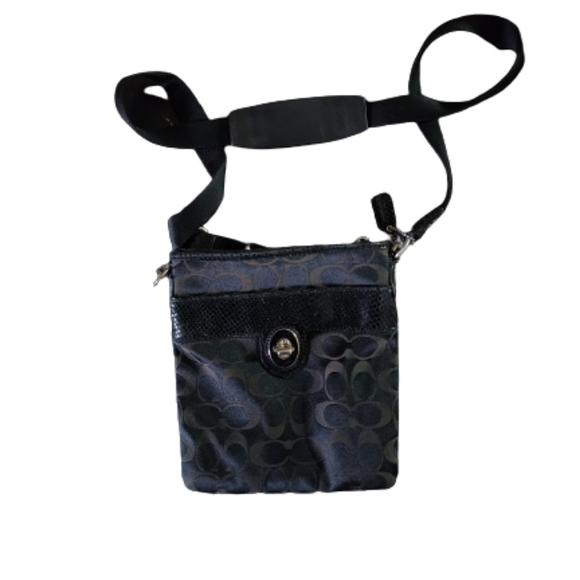 Coach Handbags - Coach black canvas and leather crossbody